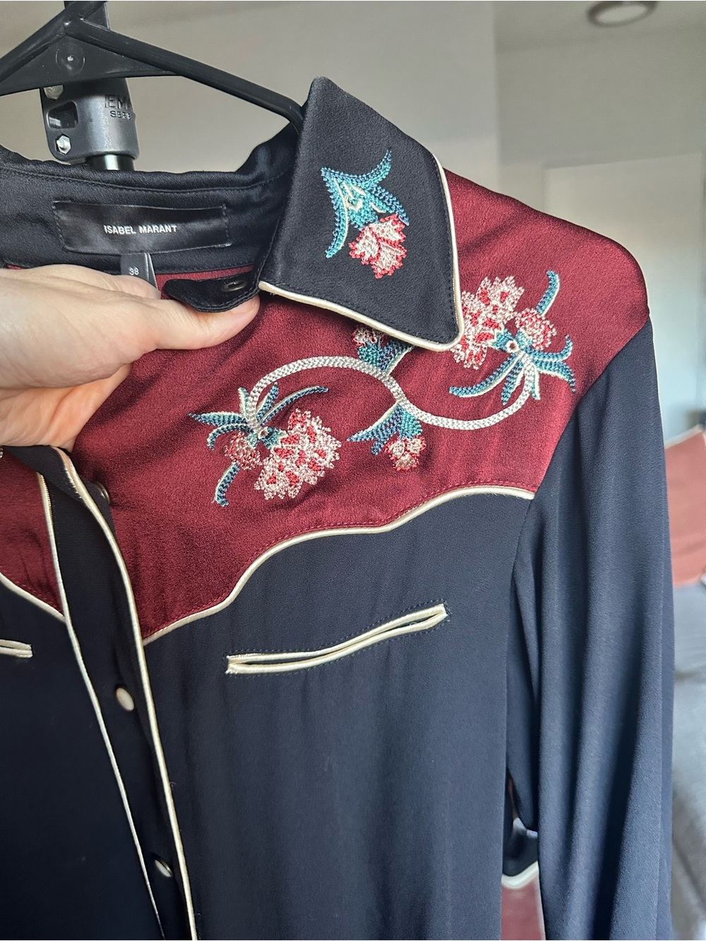 Isabel Marant Western Style Embroidered Button Down M/36 - Picture 6 of 7